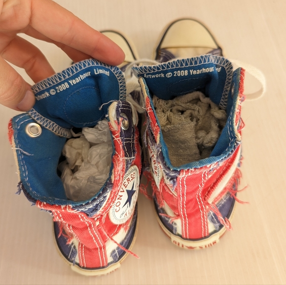 CONVERSE Limited Edition The Who flag Artwork 2008 Year Hour high top sneakers - Picture 7 of 15